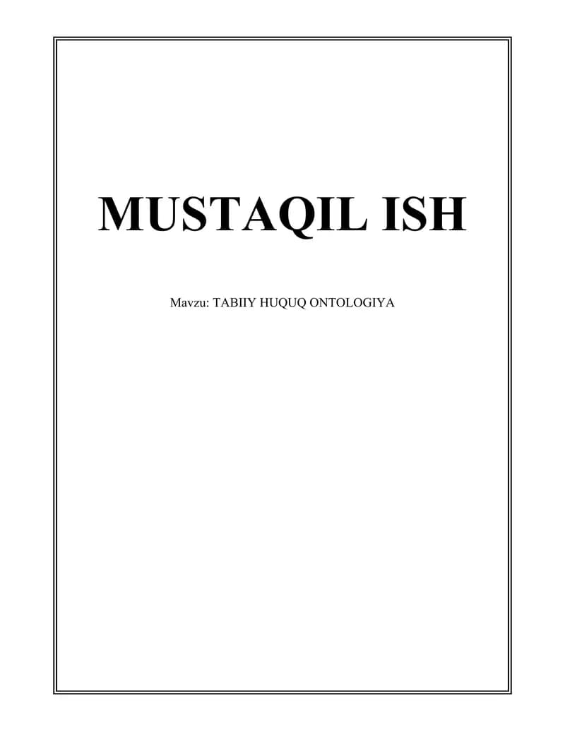 TABIIY HUQUQ ONTOLOGIYA