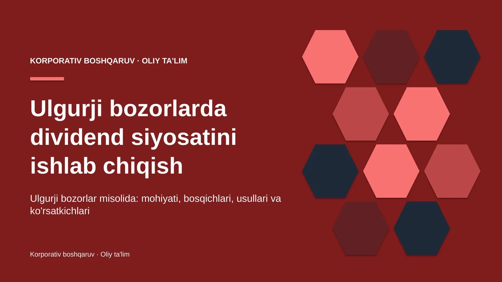 ulgurji bozorlarda dividend siyosatini ishlab chiqish 5609