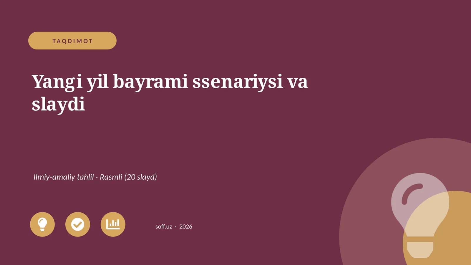 Yangi yil bayrami ssenariysi va slaydi