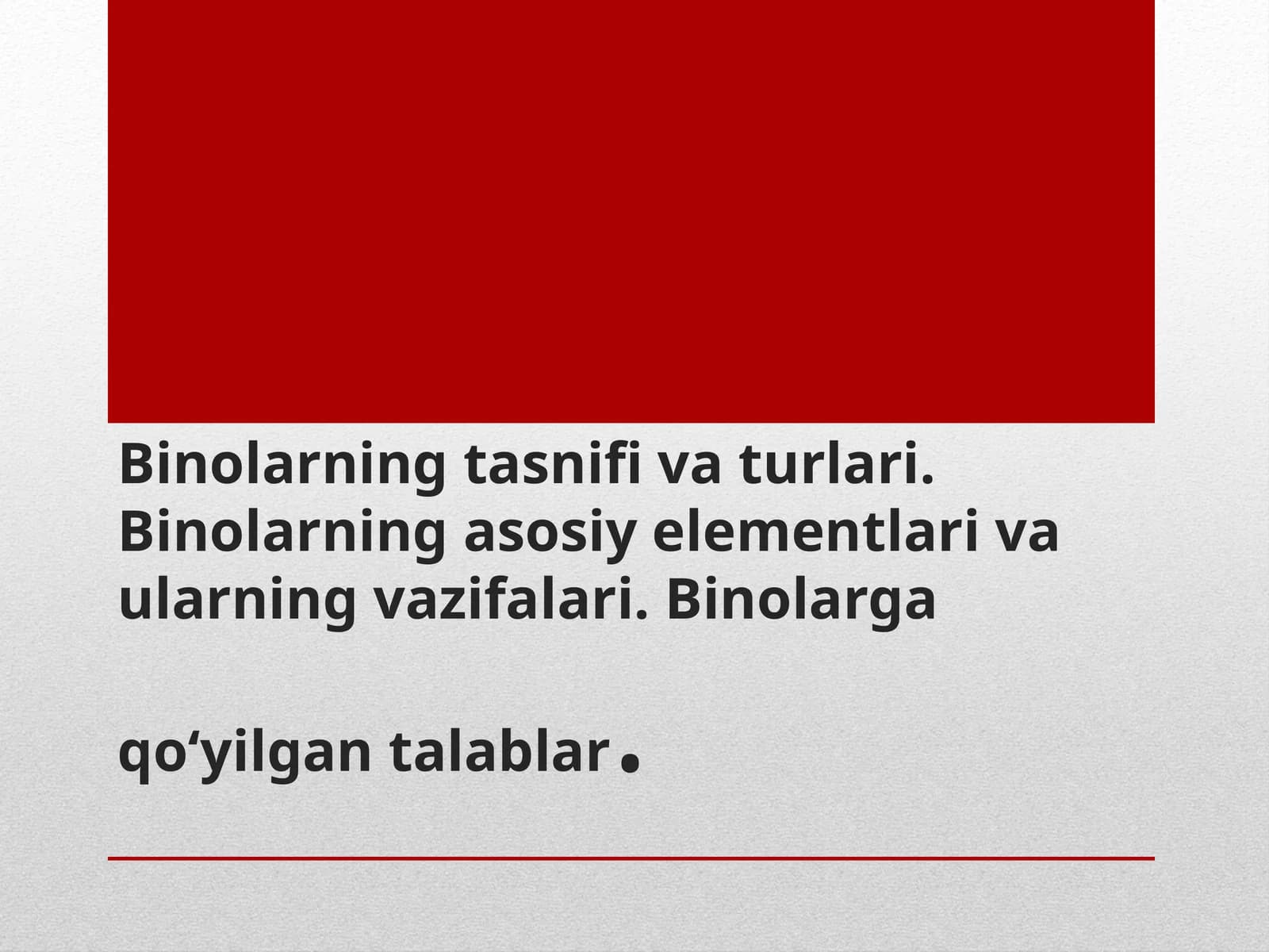 Binolarning tasnifivaturlari