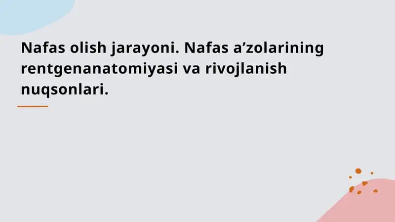 Nafas olish jarayoni