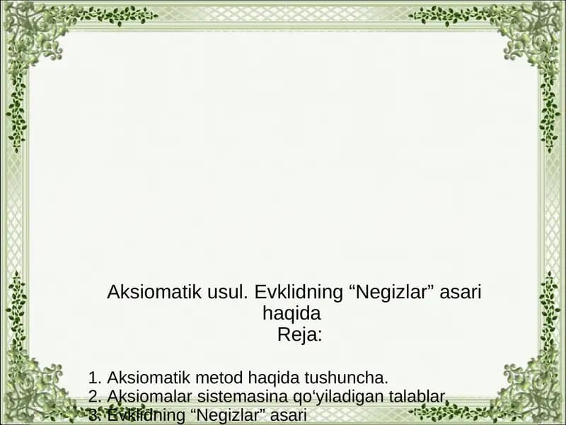 Evklidning“Negizlar”asari