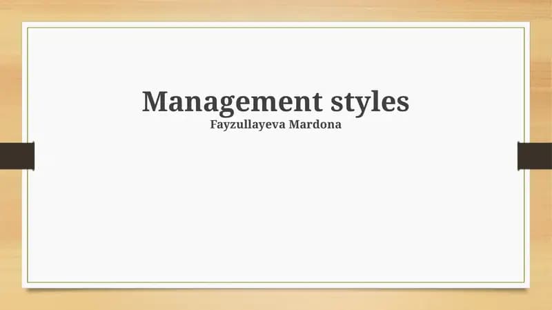 Management Styles