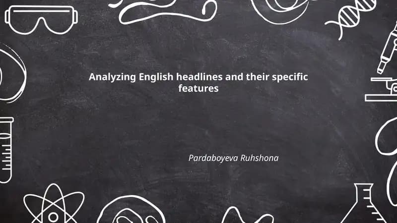 Analyzing English headlines and their specific features