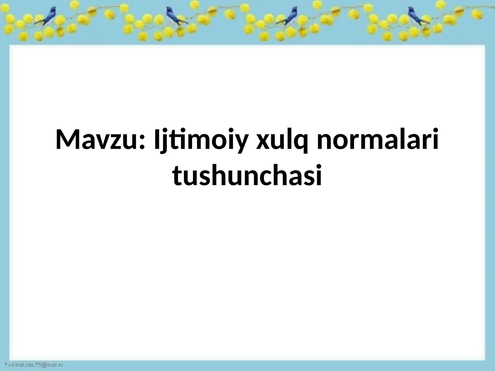 Ijtimoiy xulq normalari tushunchasi