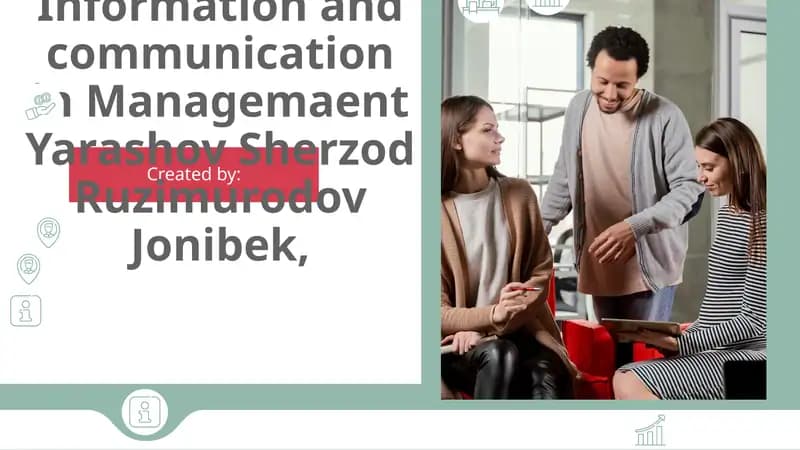 Information and communication in Management