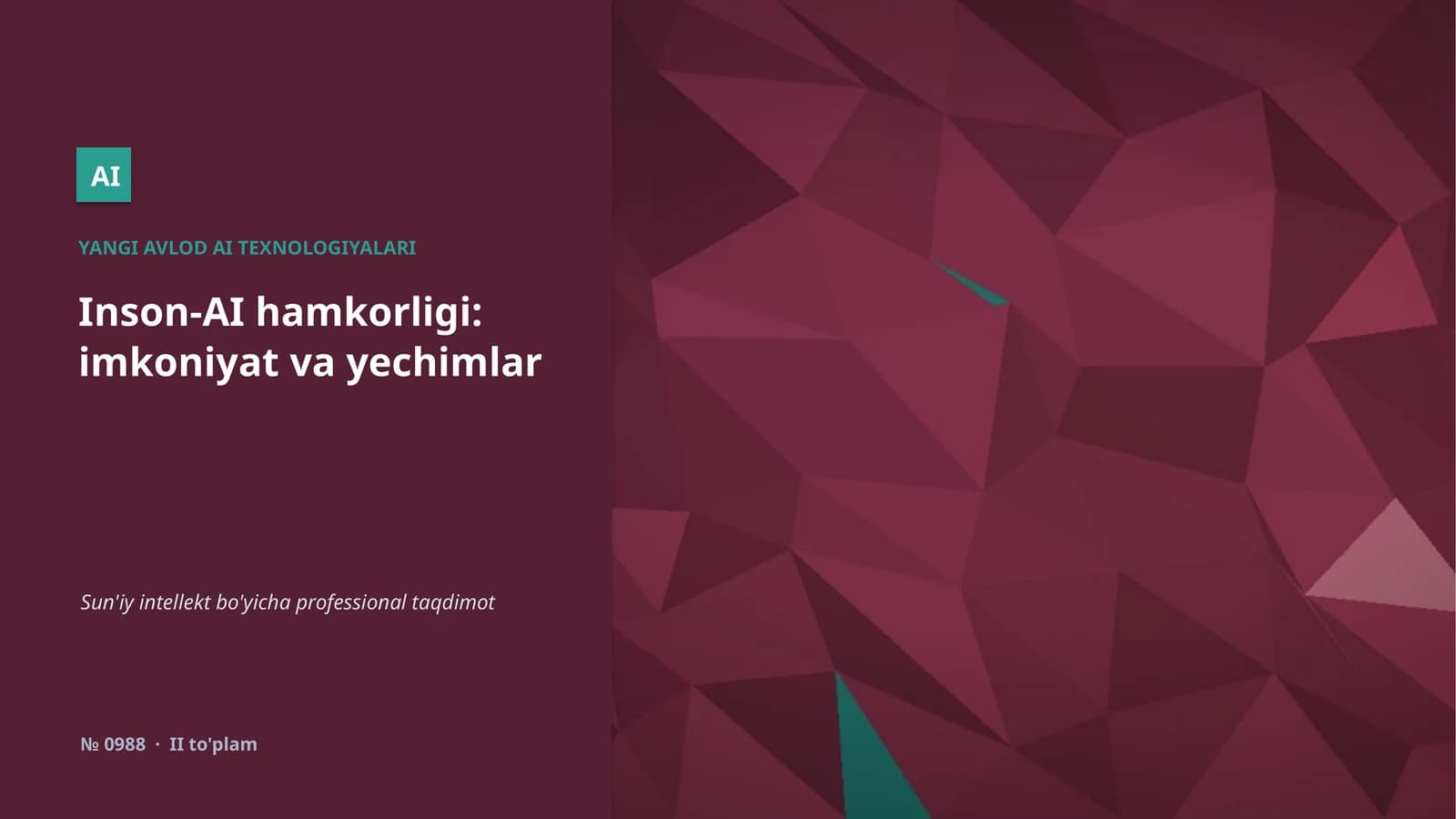 YANGI AVLOD AI TEXNOLOGIYALARI