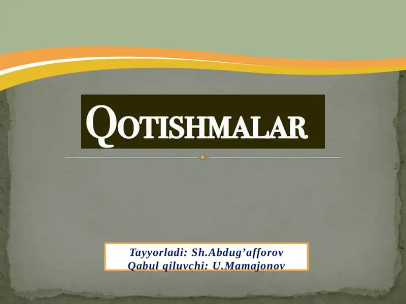 Qotishmalar