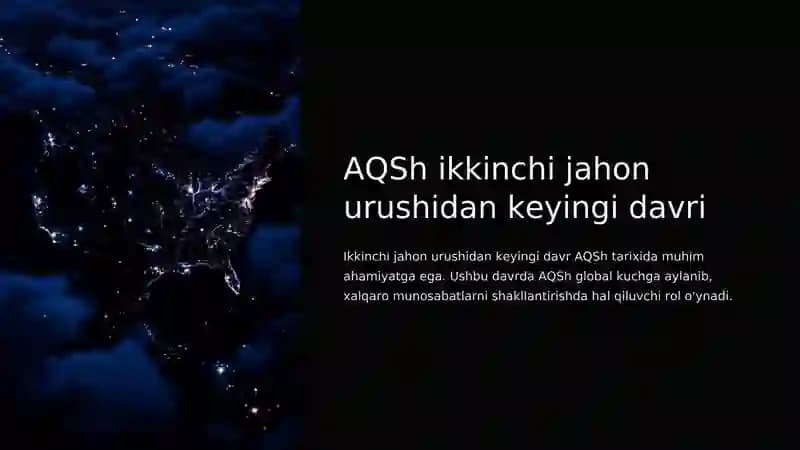 AQSh ikkinchi jahon urushidan keyingi davri