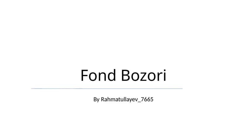 Fond Bozori