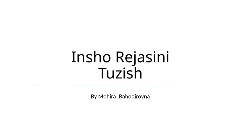 Insho Rejasini Tuzish