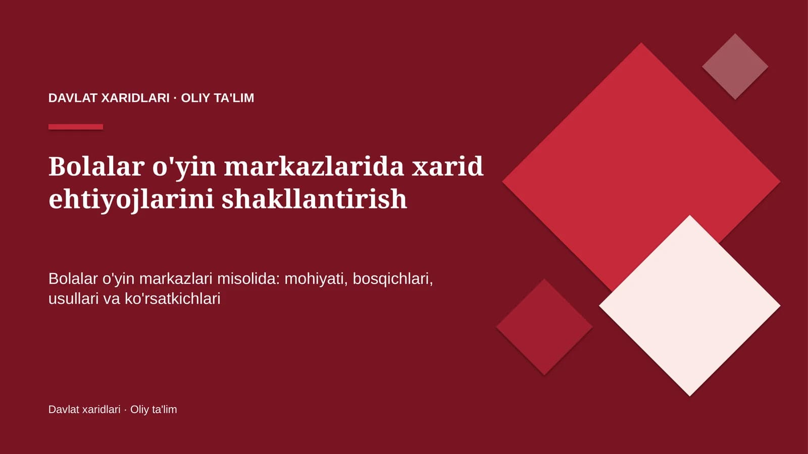 Davlat Xaridlari · Oliy Ta'lim
