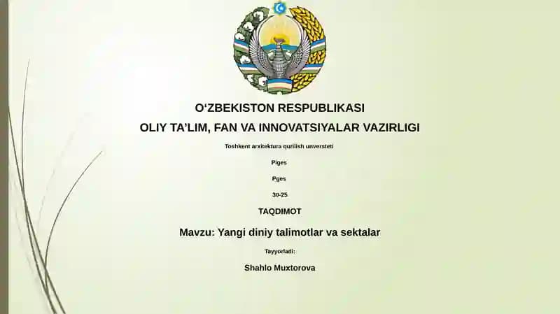 Yangi diniy talimotlar va sektalar