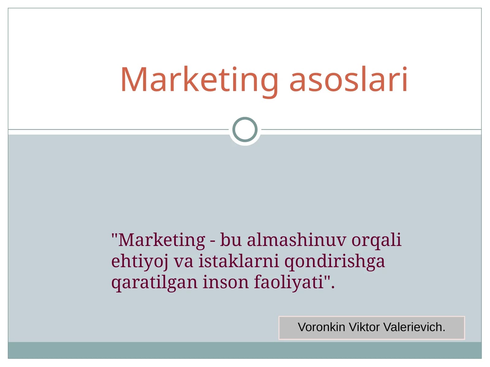 Marketing asoslari