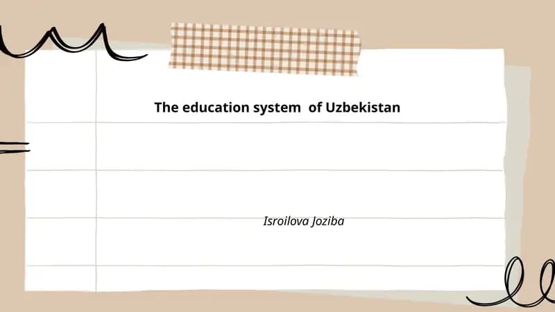 The education system of Uzbekistan
