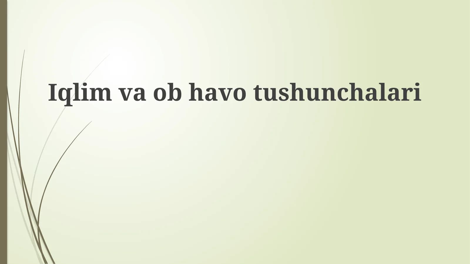 Iqlimvaobhavotushunchalari