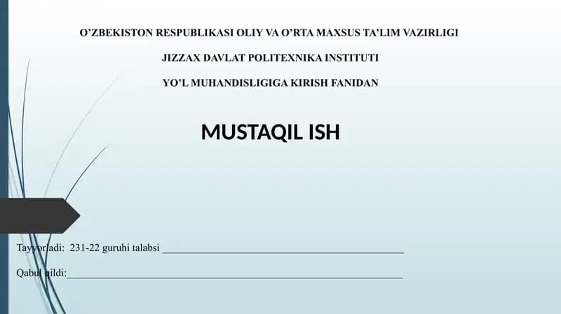 Ko‘priklarning yuklamalarini hisoblash
