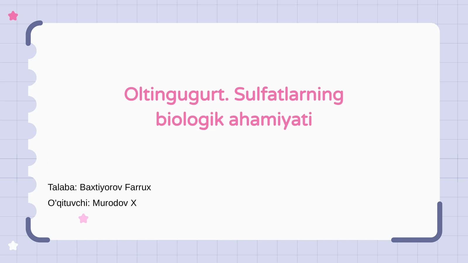 Oltingugurt. Sulfatlarning biologik ahamiyati