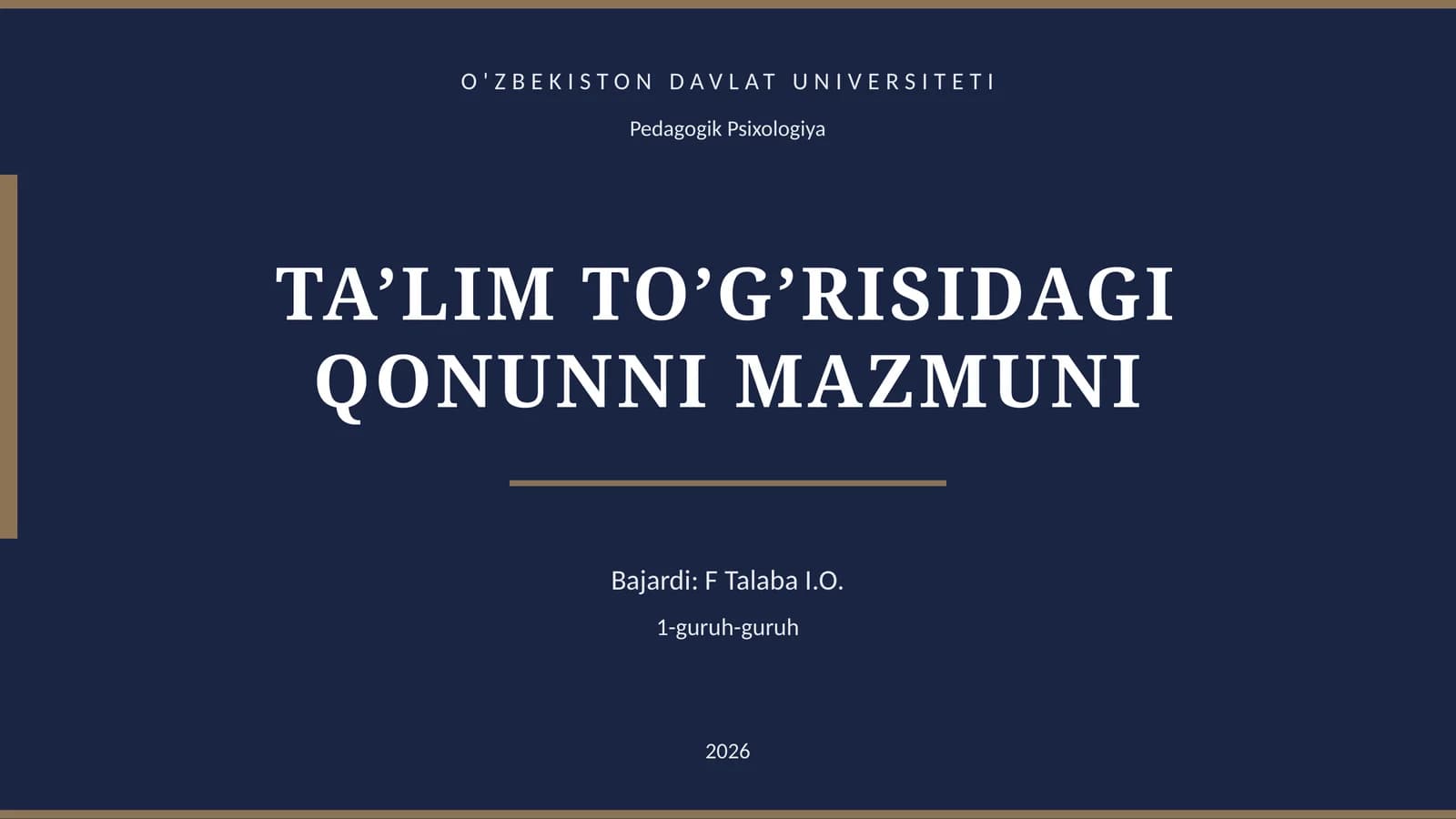 TA’LIM TO’G’RISIDAGI QONUNNI MAZMUNI