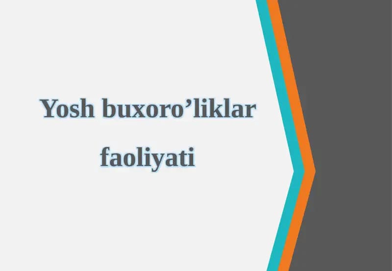 Yoshbuxoro’liklar faoliyati