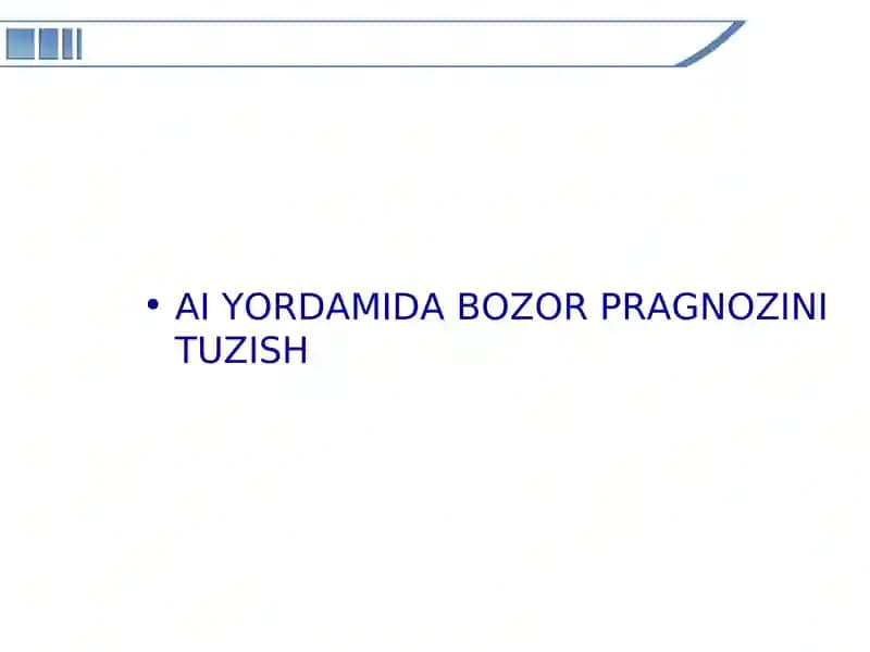 Sun’iy intellekt bozor tahlili