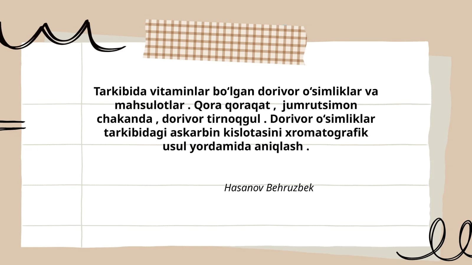 Dorivor o‘simliklar va mahsulotlar