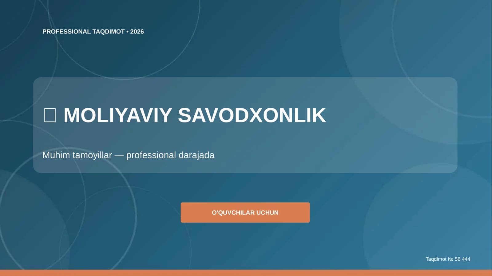 MOLIYAVIY SAVODXONLIK