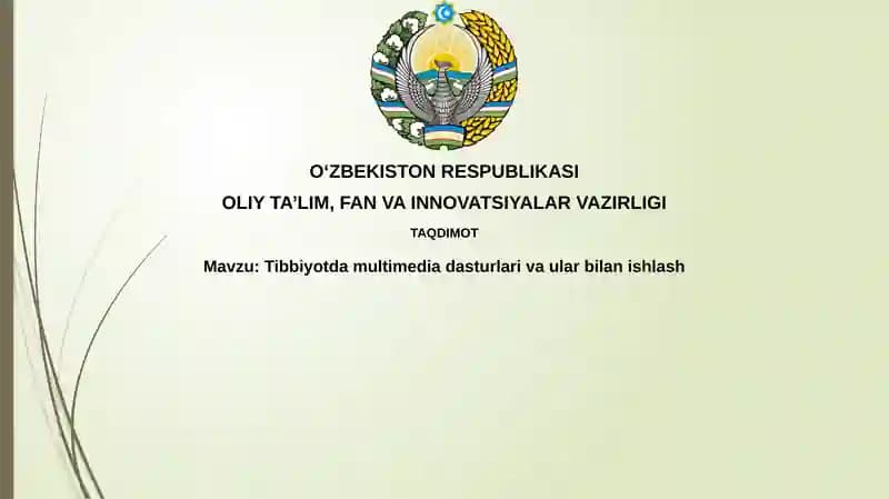 Tibbiyotda multimedia dasturlari va ular bilan ishlash