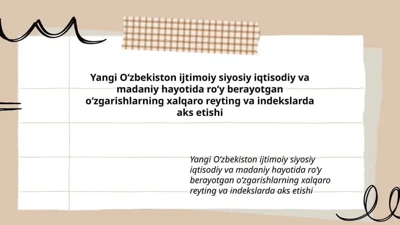 Oʻzbekistonning Xalqaro Reytingi