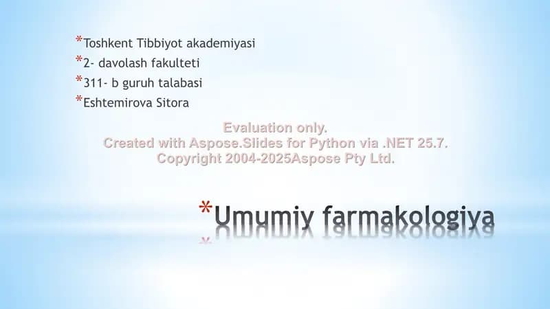 Umumiy farmakologiya