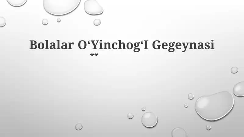 Bolalar OʻYinchogʻI Gegeynasi