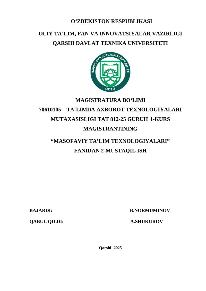 Masofaviy ta'lim platformalari