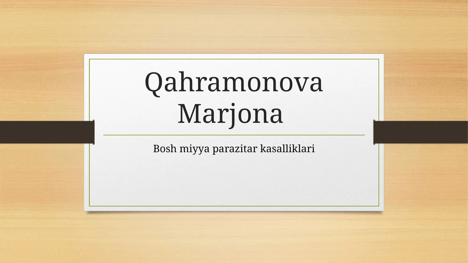 BOShMIYaNINGPARAZITAR KASALLIKLARI
