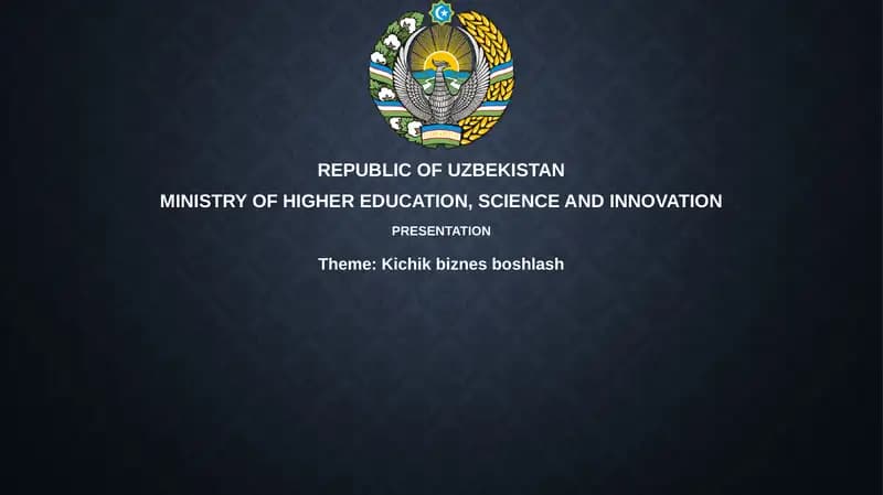 Kichikbiznesboshlash