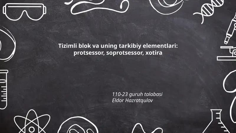 Tizimli Blok va Uning Tarkibiy Elementlari