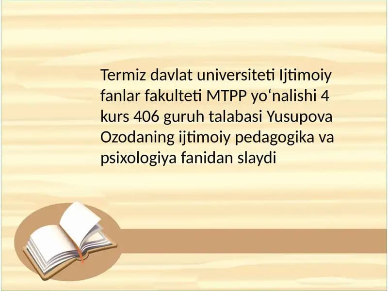 Pedagogika va Psixologiya Fanlari