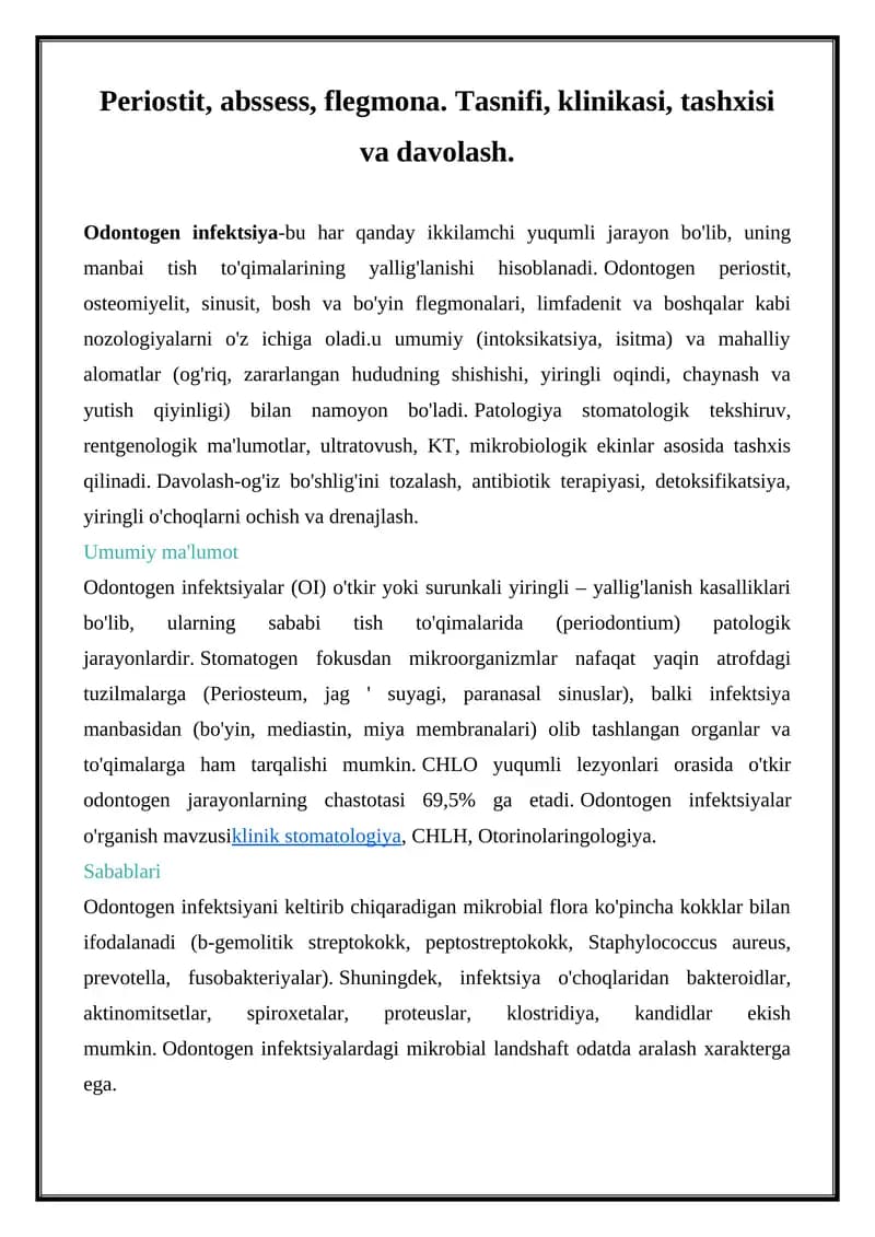 Odontogen infektsiyalar