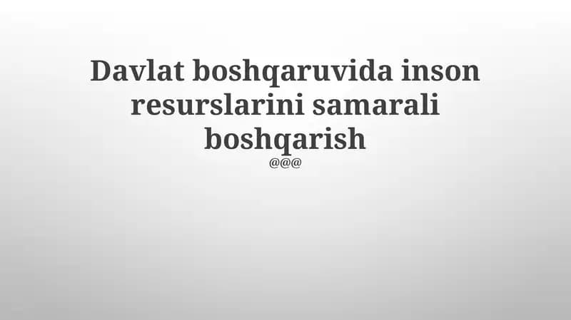 Strategik Kadrlar Rejalashtirish