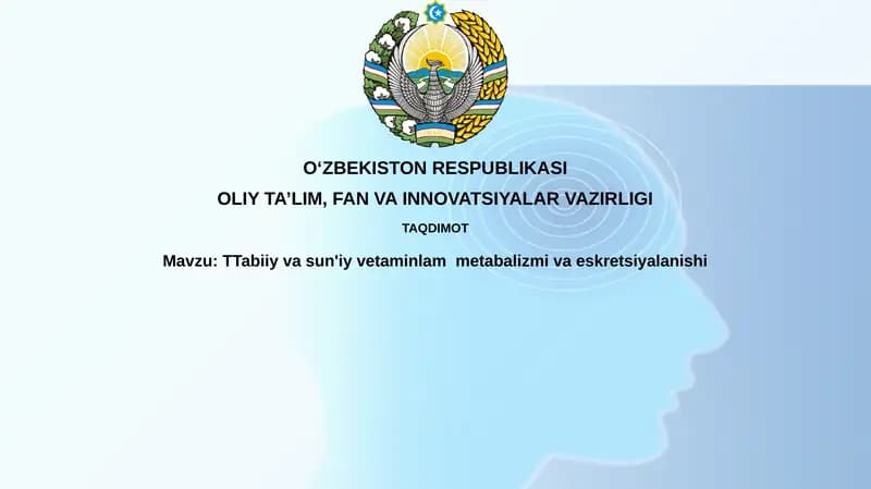 Tabiiy va sun'iy vitaminlar