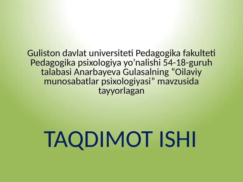 Yosh er-xotin munosabatlari