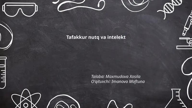 Tafakkur nutq va intelekt