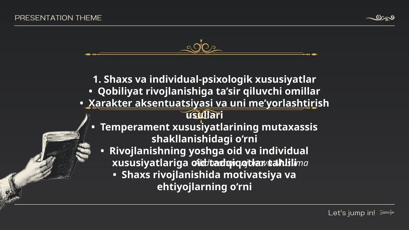 Shaxs va individual-psixologik xususiyatlar