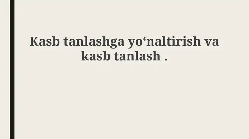 Kasbga yo'naltirish
