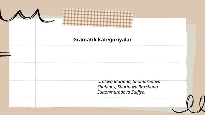 Gramatik kategoriyalar