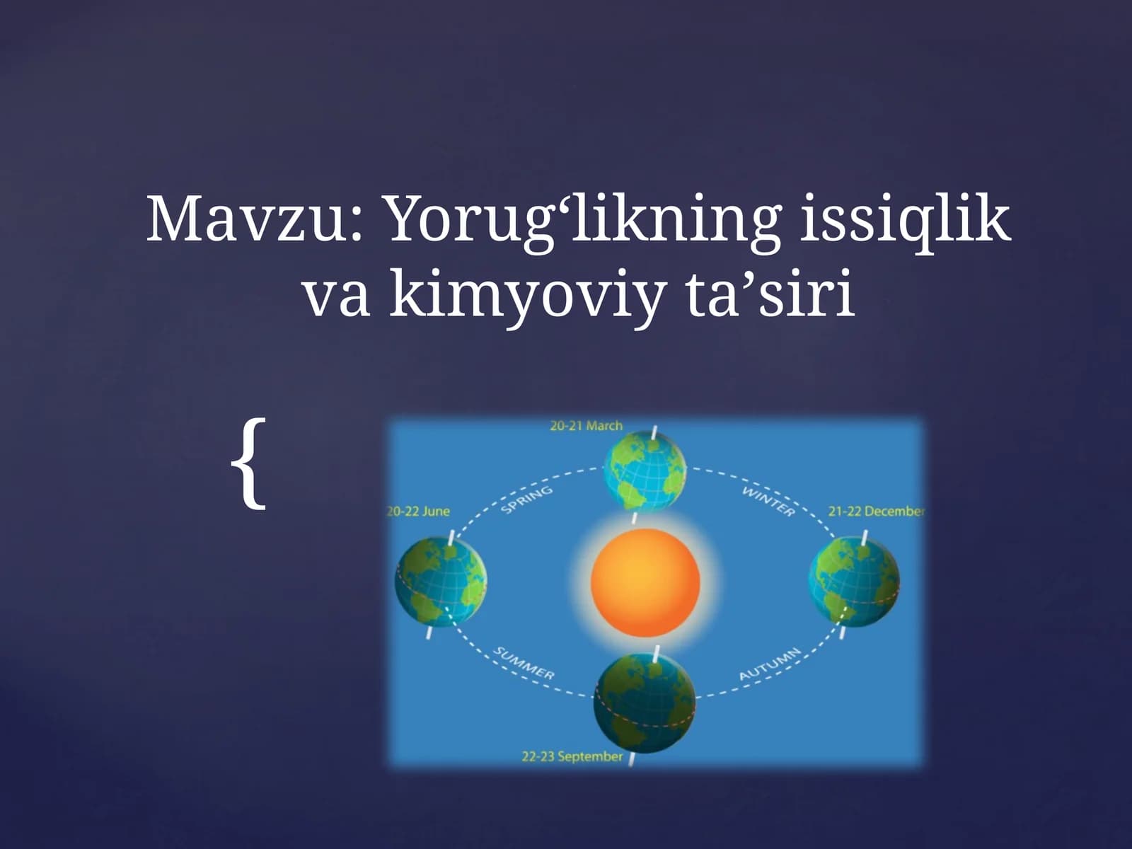 Yorug'likning issiqlik va kimyoviy ta'siri