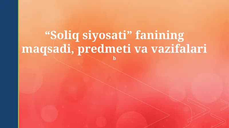 Soliq siyosati