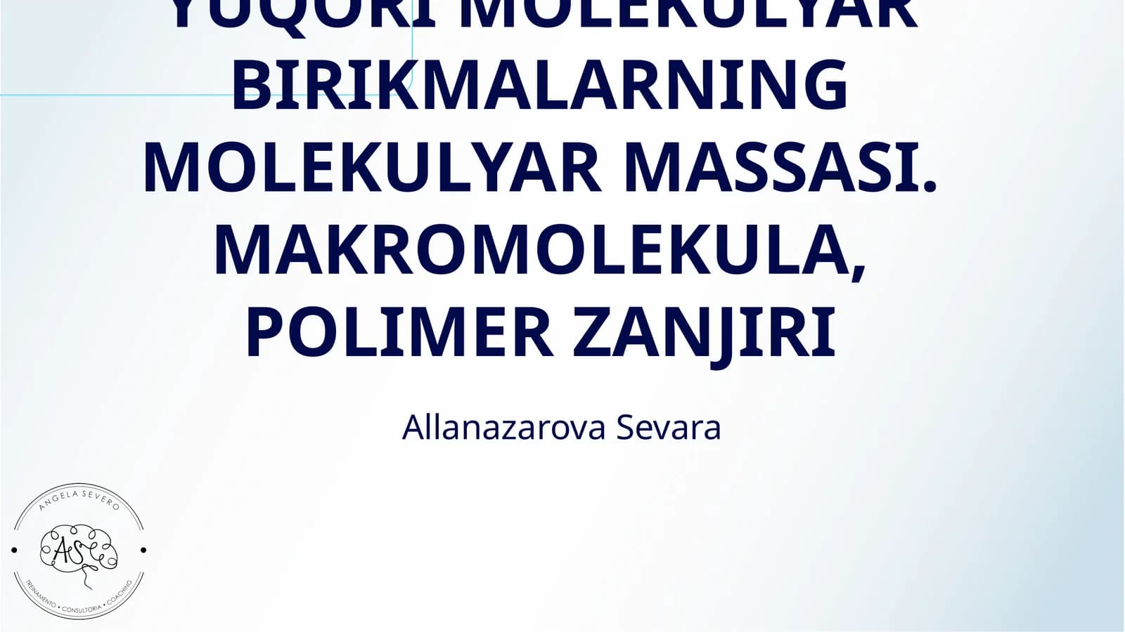 YUQORI MOLEKULYAR BIRIKMALARNING MOLEKULYAR MASSASI. MAKROMOLEKULA, POLIMER ZANJIRI