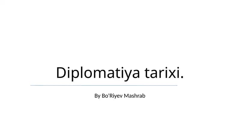 Diplomatiya tarixi