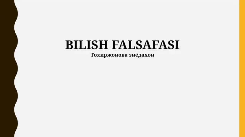 BILISH FALSAFASI