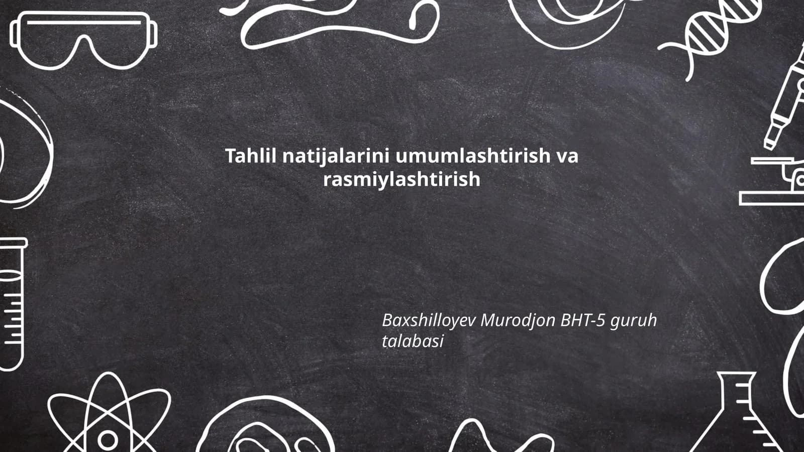 Tahlil natijalarini taqdim etish usullari